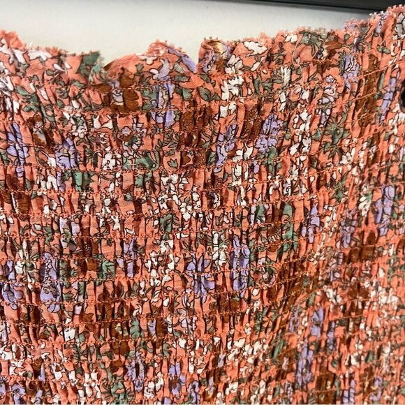 Veronica Beard MELODIE FLORAL-PRINT SMOCKED SKIRT IN CORAL Size 12 NWT - Picture 6 of 11